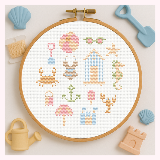 🏖️ Seaside Summer – Cross Stitch KIT